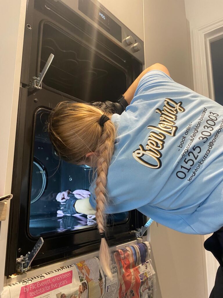 Working on a double oven
